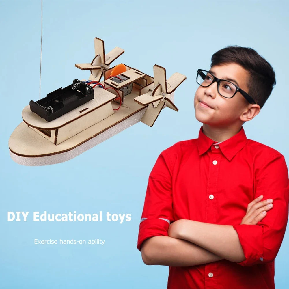 DIY STEM Projects Kit for Kids – 3D Wooden Car and Boat Model Puzzle