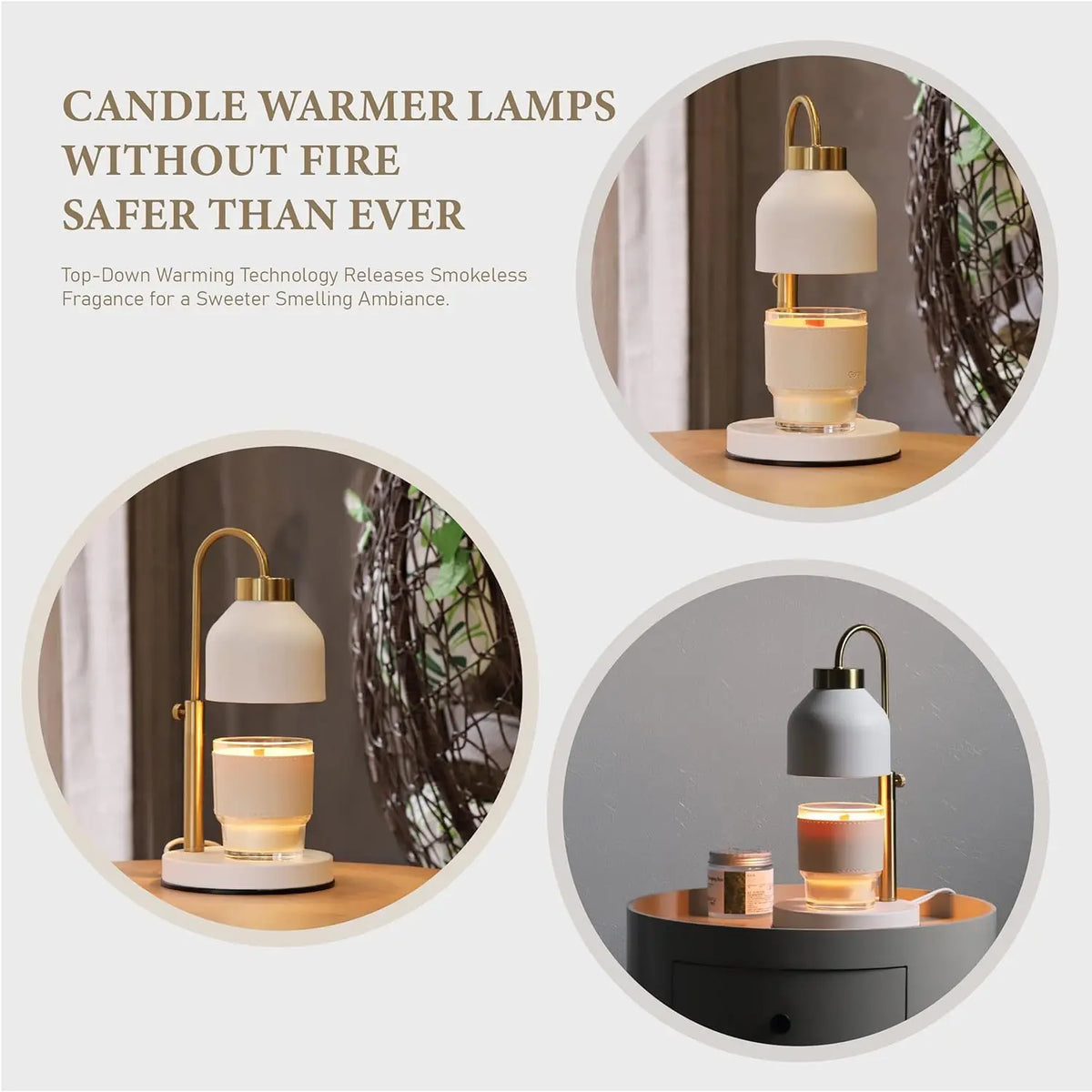 Candle Warmer Lamp for Large 3-Wick Jar Candles, Timer & Dimmer