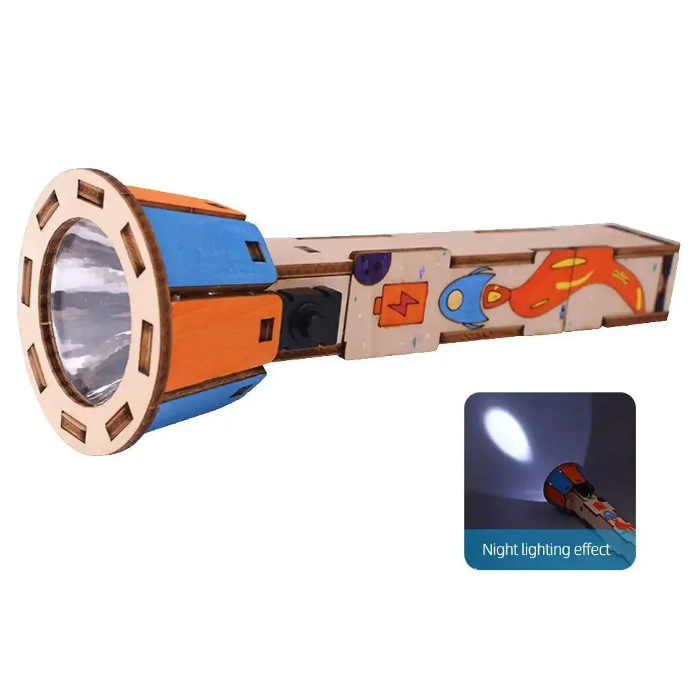 DIY Flashlight Kit Hand-Assembled Electrical Physics STEM Toy for Kids Ages 5+