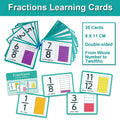 Fraction Number Flashcards - Graphical Fractions Simplification Math Learning Cards, Montessori Teaching Aids for Elementary School