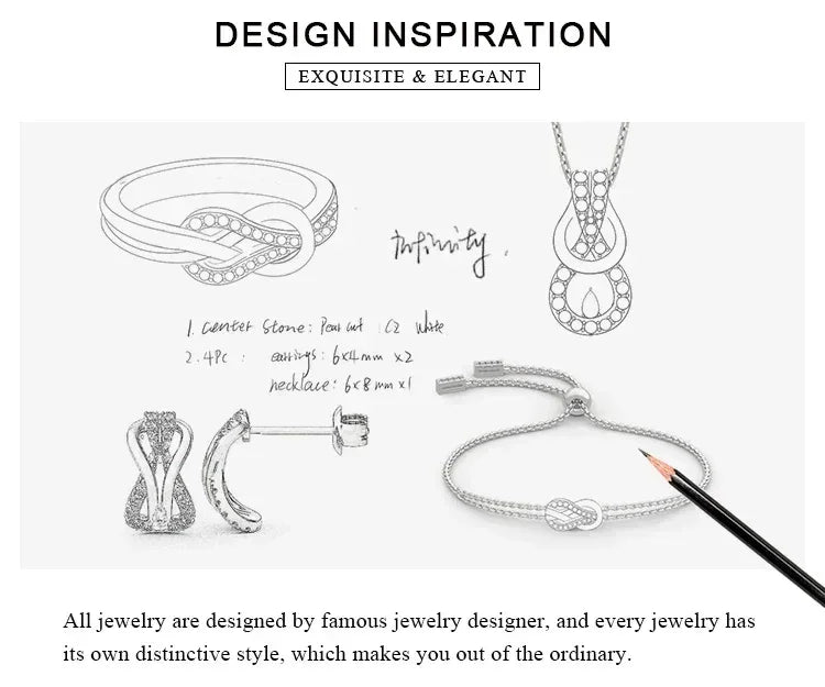 JewelryPalace New Arrival Infinity Love Knot Gemstone 925 Sterling Silver Statement Ring for Woman Fashion Classic Fine Jewelry