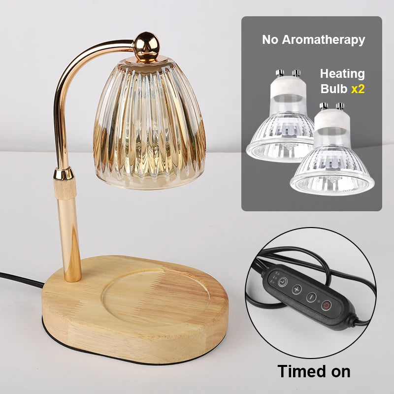Glass Candle Warmer Lamp with Timer & Dimmer, Warm White or RGB
