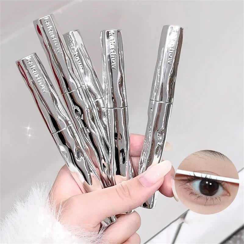Silver Silk Fiber Matte Mascara Makeup Ultra-Fine Brush Lengthens Eyelashes Waterproof Fast Dry Eyelash Extension Mascara Makeup