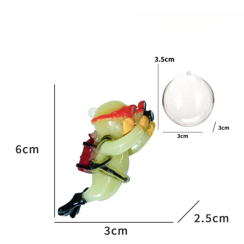 Fish Tank Decoration Resin Landscaping Small Ornaments Mini Diver Glow Aquarium Decor Floating Ball Aquarium Accessories