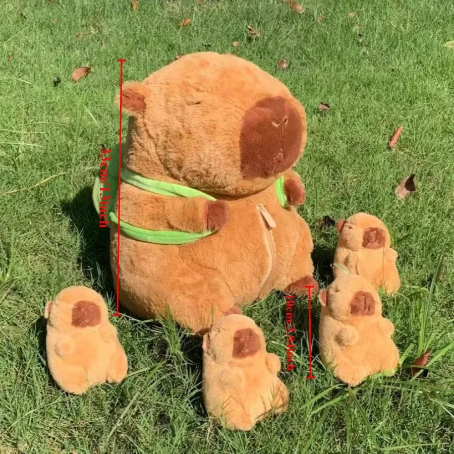 Capybara Plush Toy Set Mommy and 4 Babies