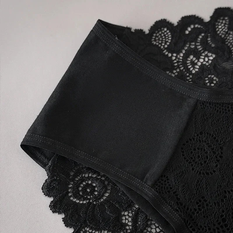 3PCS/Set Luxury Floral Embroidery Lace Panties Women Briefs Sexy Hollow Lingerie Female Underwear Ladies Breathable Underpants