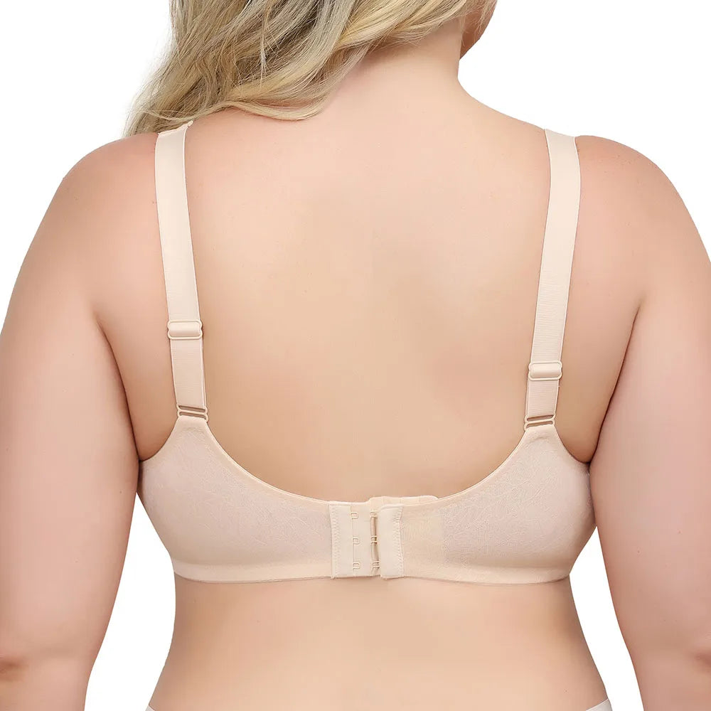 Sheroine Plus Size Underwire Bra Full Coverage Support, Comfortable Lace for Women Unpadded Large Bust Minimizer with Wide Strap