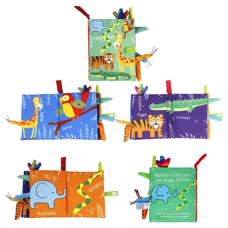 New 3D Visual Tail Cloth Book - Baby Tear-Resistant, Biteable Cognitive Tool, Interactive Parent-Child Fun, Toddlers Enlightenment Toys