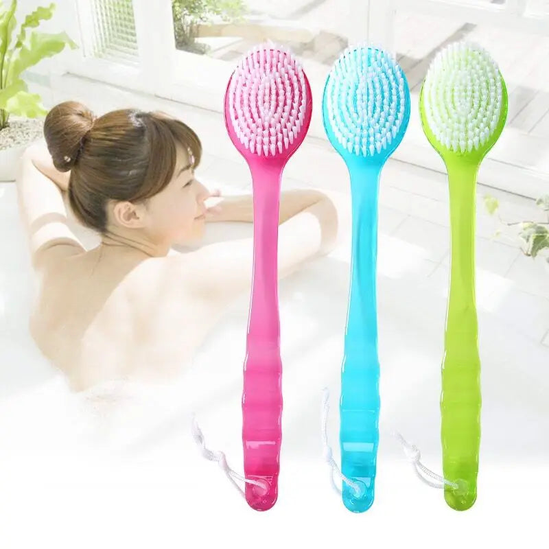 1Pc Long Handle Bath Brush Soft Hair Bath Brush Back Ball Brush Bathroom Body Brushes Mud Back Scrubber Shower Massage Brushes