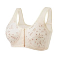 Comfortable Daisy Bras for Older Women Convenient Breathable Front Close Button Cotton Bras Widened Shoulder Straps