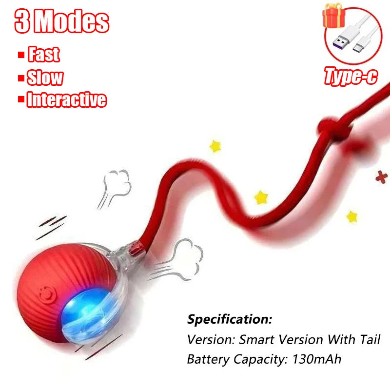 Smart Rolling Cat Ball — Rechargeable Interactive Toy