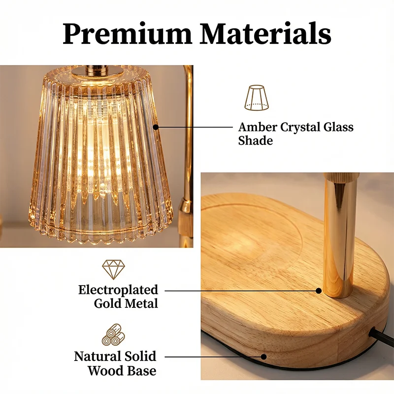 Glass Candle Warmer Lamp with Timer & Dimmer, Warm White or RGB