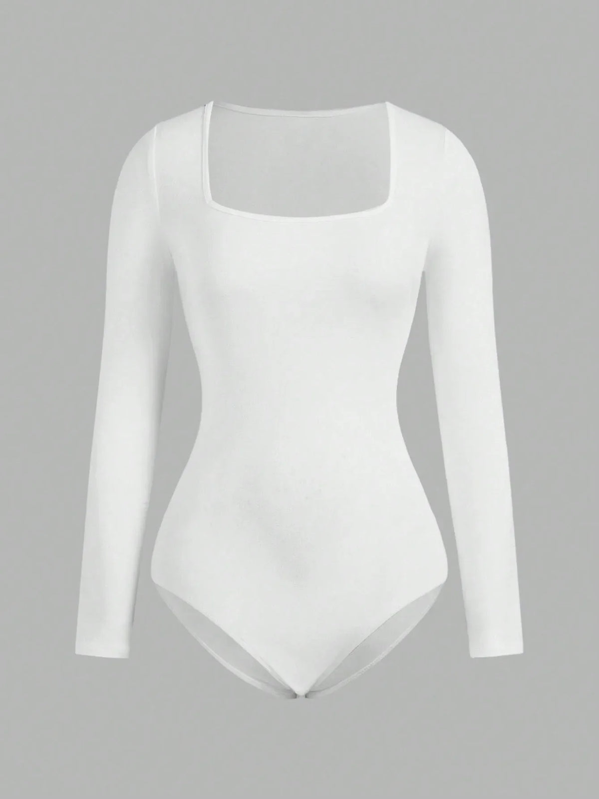 Women's Solid color Square Neck  Open Crotch One-Piece Bodysuit Long Sleeved Body  Lady Streetwear Female Warm Clothing