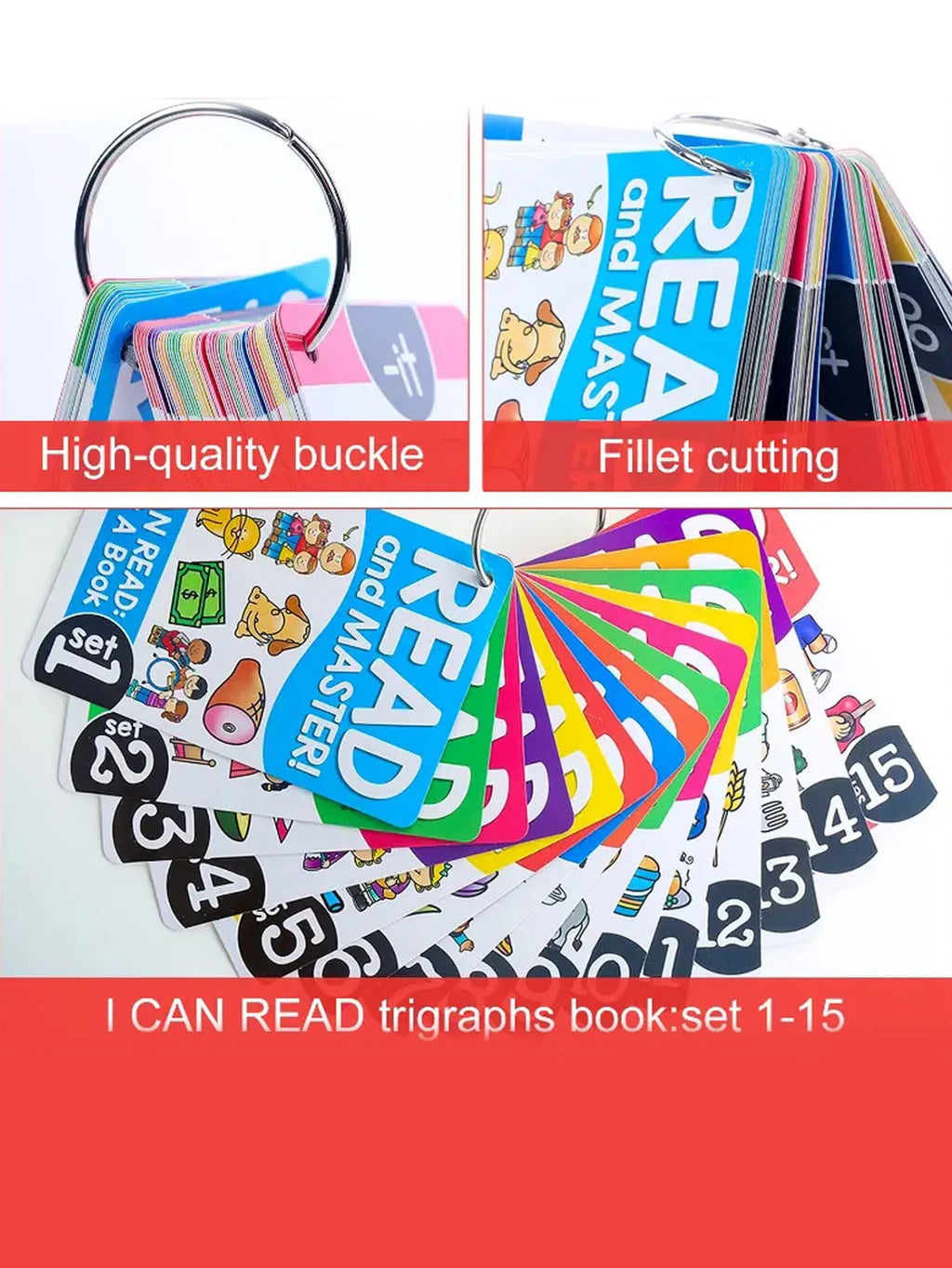 107 I Can Read Phonics Learning Flashcards – English CVC Words Learning Cards for Montessori Cognitive Games