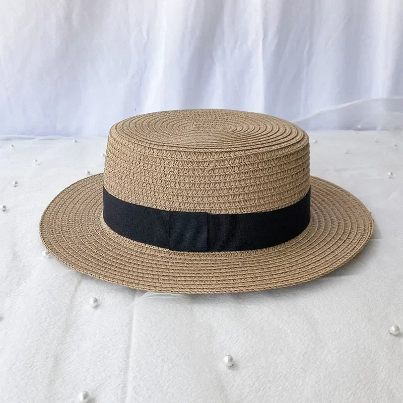 Korean Summer Men's and Women's Top Hats Straw Hats Sunshade Sunscreen Hats Beach Vacation Travel Hat