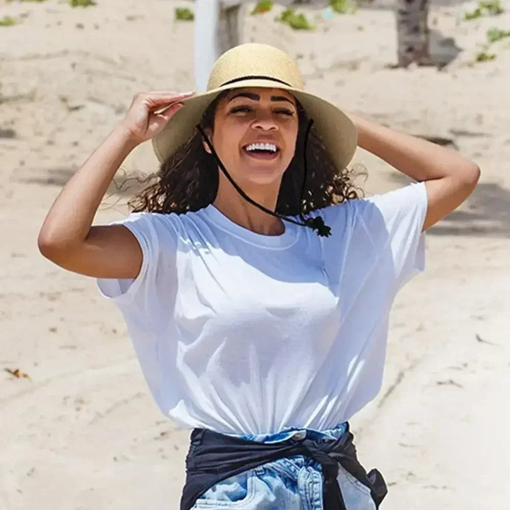 2025 Fashion Korean Version Women's Beach Summer Sun Hat Travel Breathable Beach Sunshade Sun Hat Dome Basin Hat