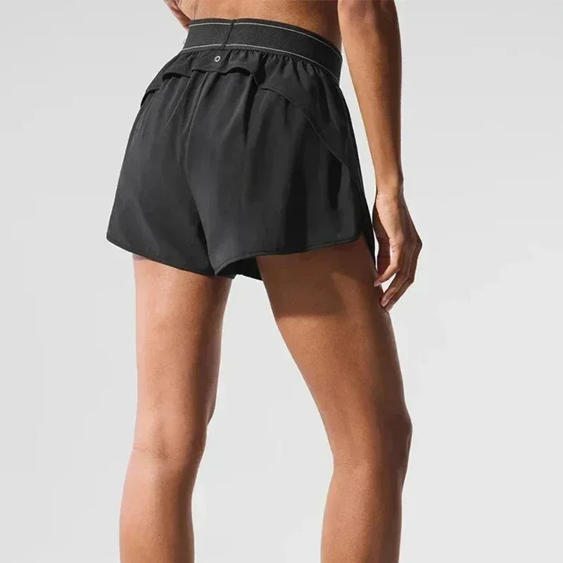 Comfort Breathable Black Cycling Shorts Summer Running Fitness New Leisure Sports Shorts Elastic High Waist Loose Yoga Shorts