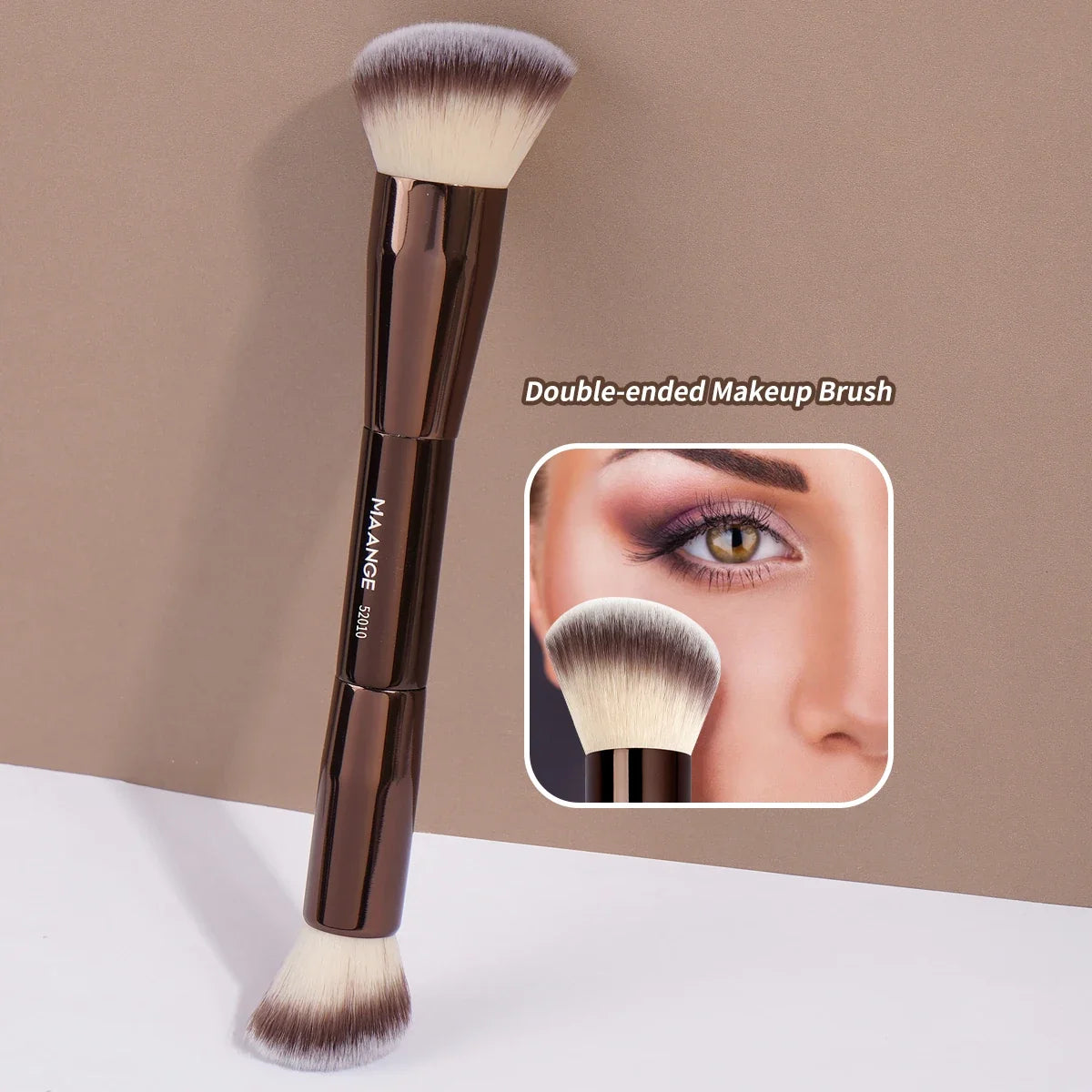 MAANGE Professional Makeup Brush Set Dual-ended Foundation Loose Brush For Blush Contour Soft-Bristle Skin-friendly Travel