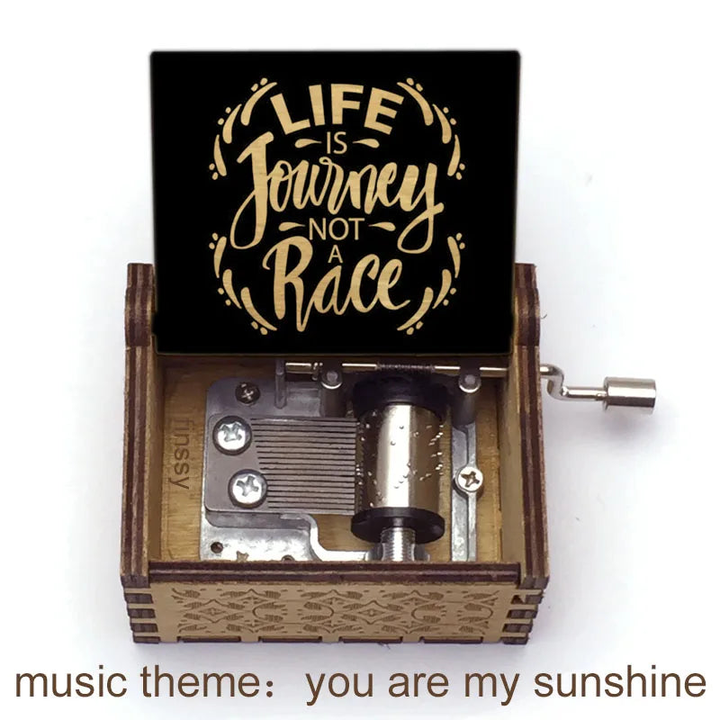 You Are My Sunshine Quote Print Wooden Music Box Birthday Party Favor Gift for Kids