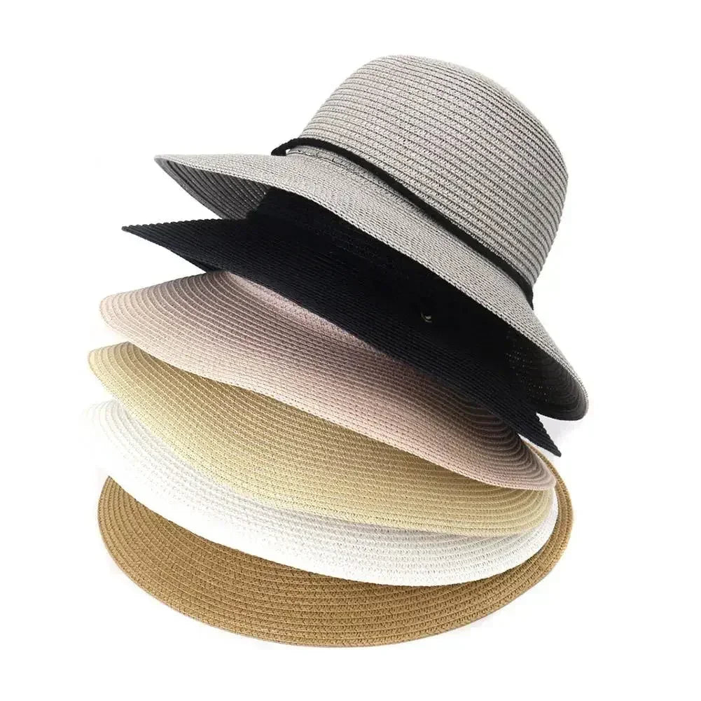 2025 Fashion Korean Version Women's Beach Summer Sun Hat Travel Breathable Beach Sunshade Sun Hat Dome Basin Hat
