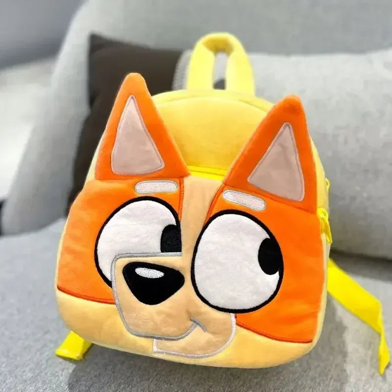 Blue Puppy Cartoon Children’s Plush Backpack – Cartoon Family Schoolbag for Picnic and Travel Gifts