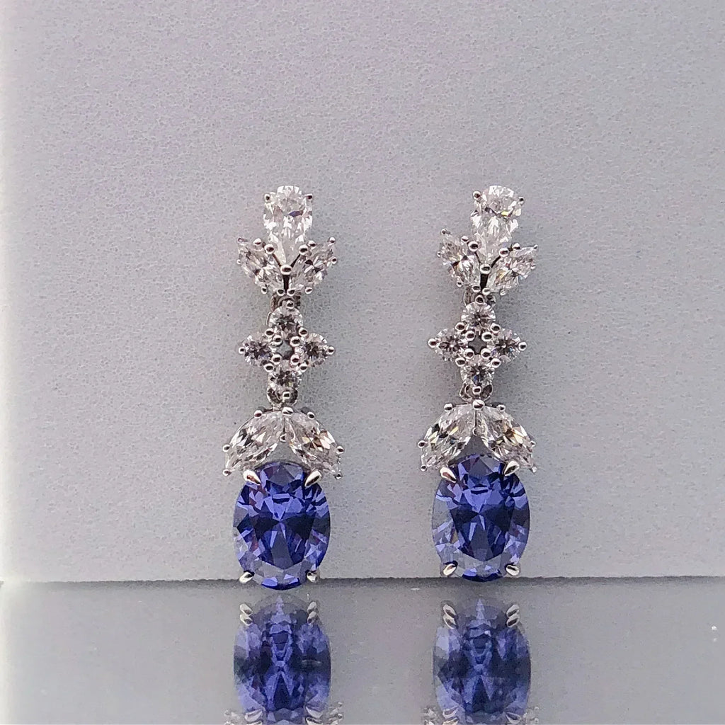 Women Marquise Pave with Oval Drop Earrings 1.5ct Moissanite PT950 Platinum - PT950 Dual-Shape Crafted, Marquise + Oval