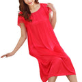 Women Night Gowns Sleepwear Lace Patchwork Nightwear Long Sleeping Dress Casual Ladies Home Dressing