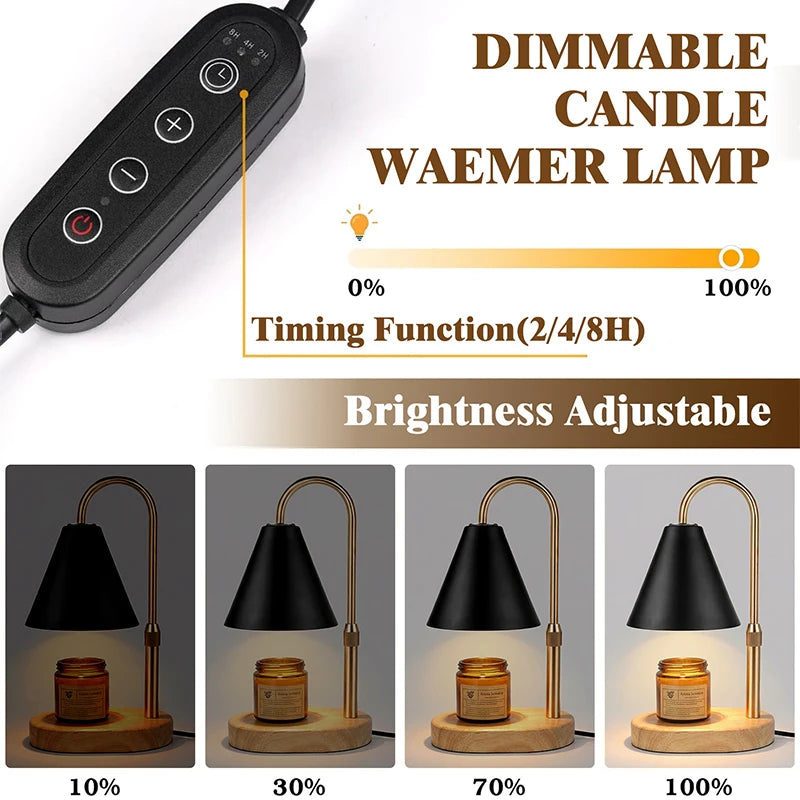 Black Lantern or Trumpet Candle Warmer Lamp with Timer