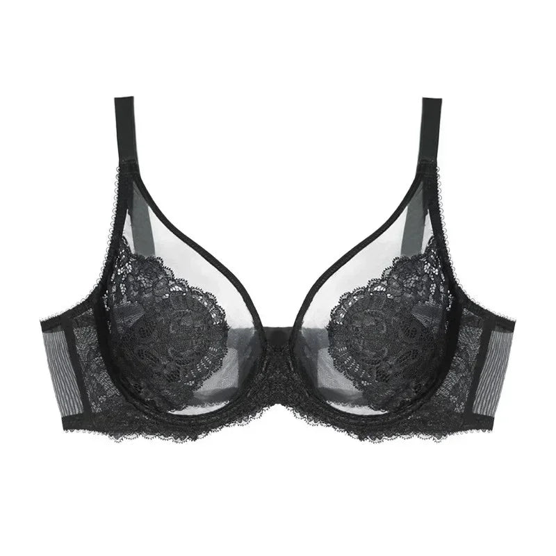 Lingerie Women's Thin BrasLace Full Cup BrasBeautifully Embroidered BrasAnti-SaggingUltra-Thin Bras