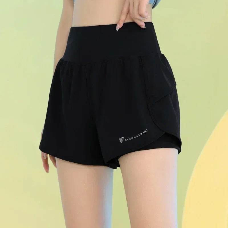 PHIGEER Yoga Shorts for Women Lightweight Gym Cycling Workout Shorts with Pocket Breathable Running Sweatpants Athletic Clothes
