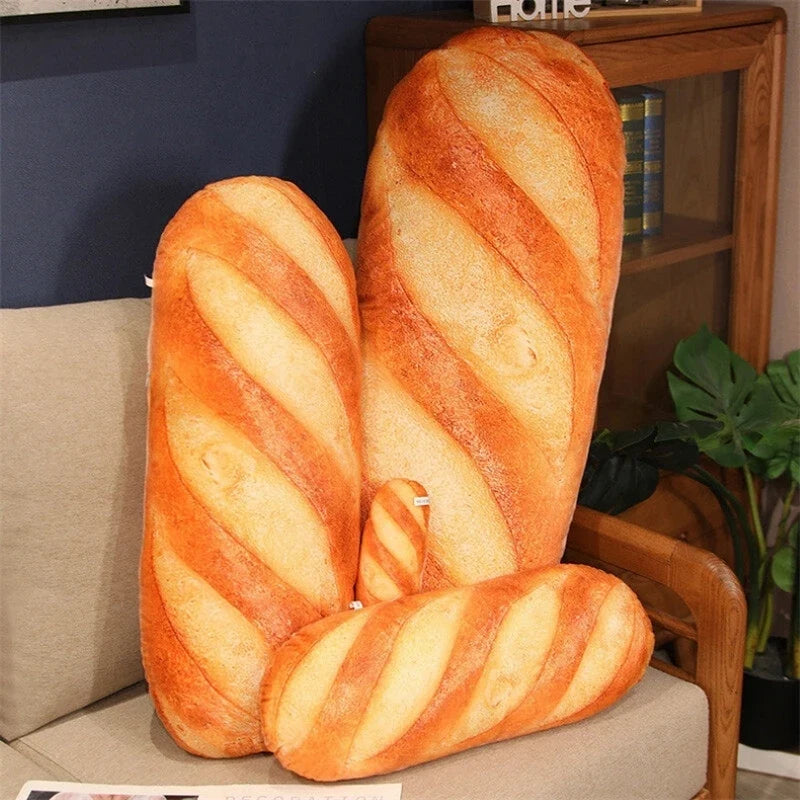 3D Bread Plush Pillow – Toast Food Cushion
