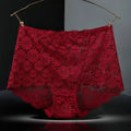 1Pc Fashion Women High Waist Plus Size Panties Lace Mesh Floral Transparent Briefs Underwear Solid Seamless Underpants Lingerie
