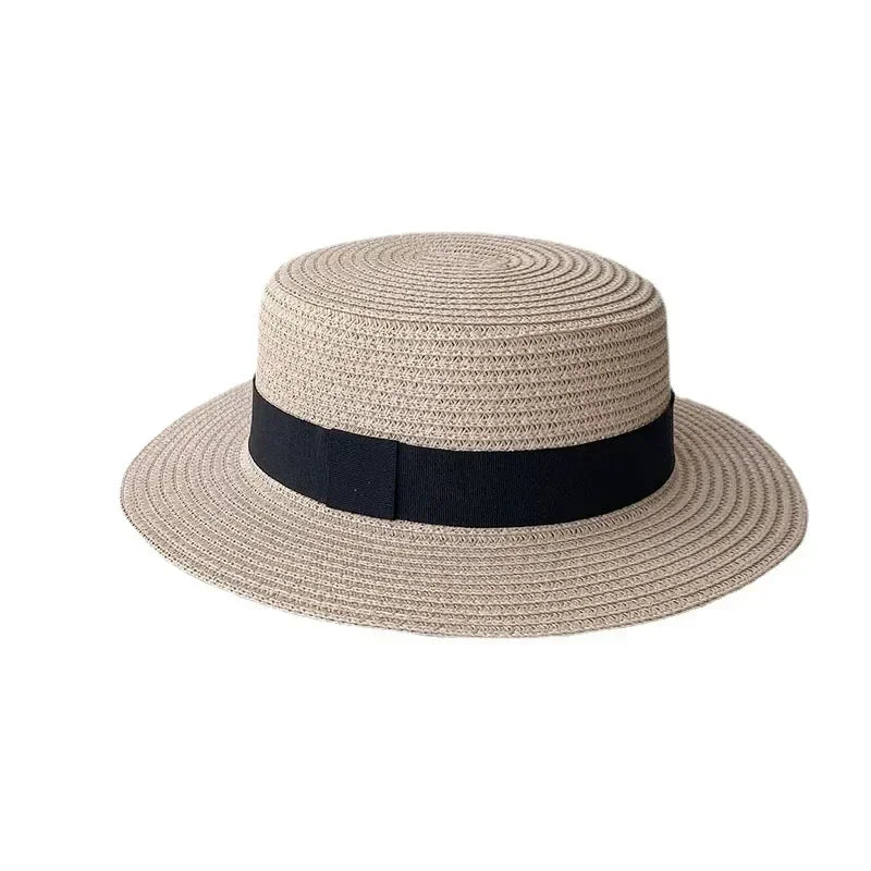 Korean Summer Men's and Women's Top Hats Straw Hats Sunshade Sunscreen Hats Beach Vacation Travel Hat