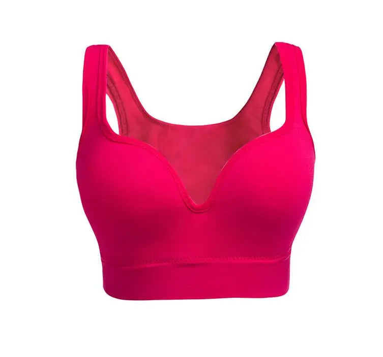 Women Wireless Sports Bra Fitness Running Vest Gym Workout Underwear Padded Tops Bralette Breathable Brassiere Push Up Bras