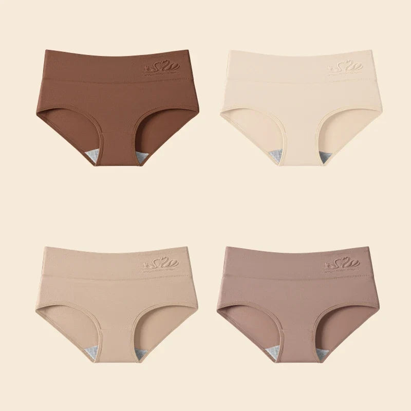 4PCS High Waist Women's Panties Body Shaper Underwear Breathable Cotton Underpants  Plus Size M-5XL Panty Slimming Female Briefs