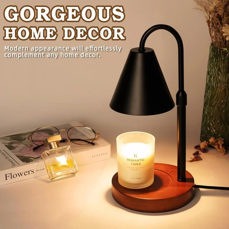Dimmable Candle Warmer Lamp with Timer, Adjustable Height
