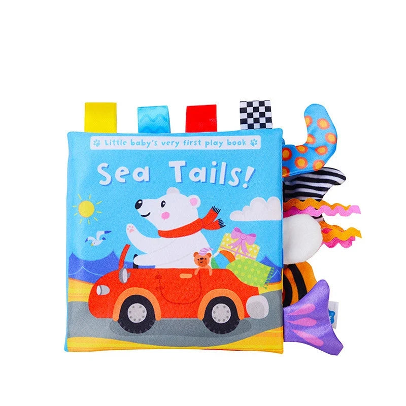 New 3D Visual Tail Cloth Book - Baby Tear-Resistant, Biteable Cognitive Tool, Interactive Parent-Child Fun, Toddlers Enlightenment Toys