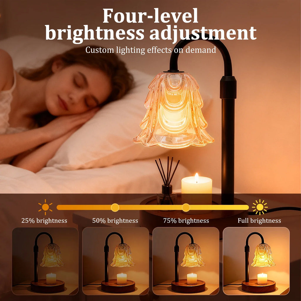 Flower Candle Warmer Lamp with Timer, 4-Speed Dimmer - Style C