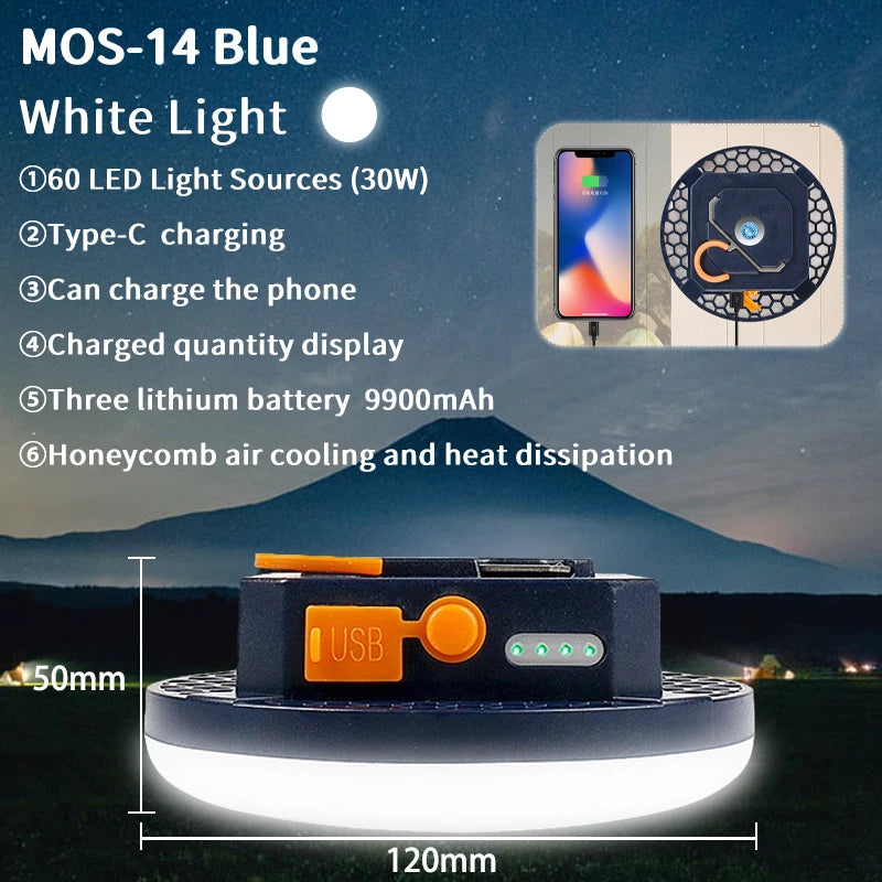 MOSLIGHTING 9900mAh Camping Lantern — Rechargeable, Magnetic
