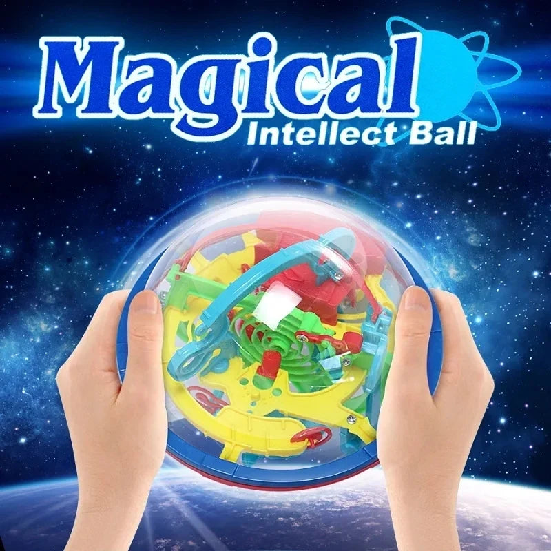 3D Maze Ball Puzzle Toy – 4.7 in (12 cm) Gravity Labyrinth Sphere, Brain-Training Maze Game for Kids & Adults