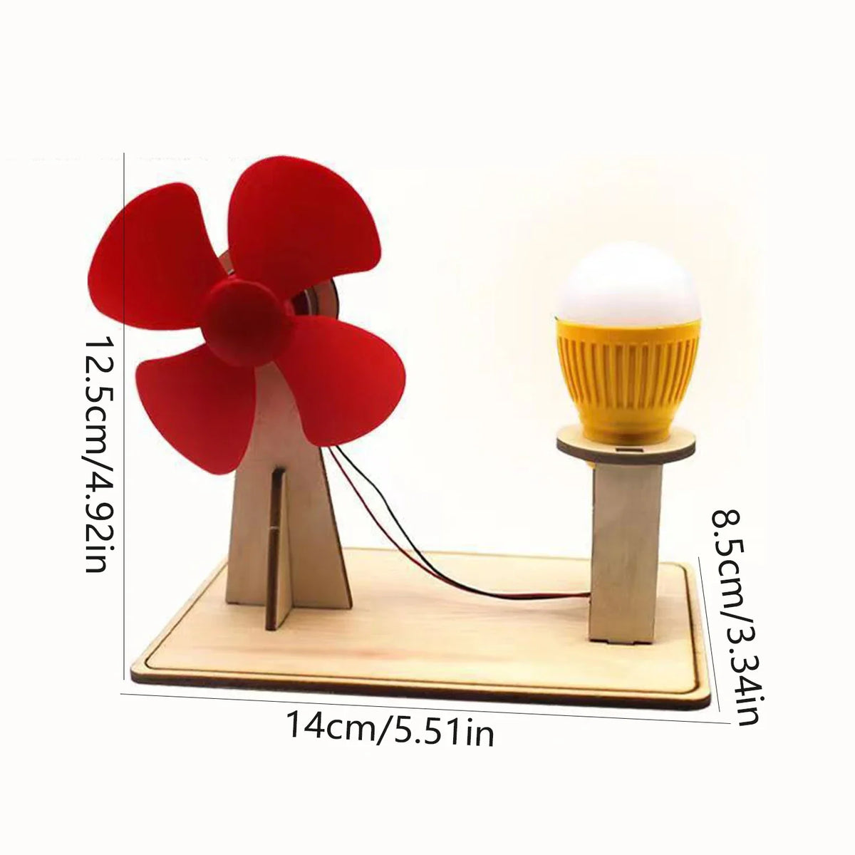 Wooden Wind Generator Model - Kids Science Toy, Educational Technology and Physics Kit for Children