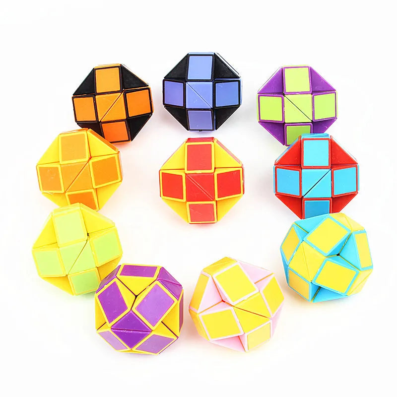 6pcs Folding Magic Snake Ruler Puzzle, Antistress Cube, Educational Toy for Kids, Birthday Party Favors, Goodie Bags, School Reward