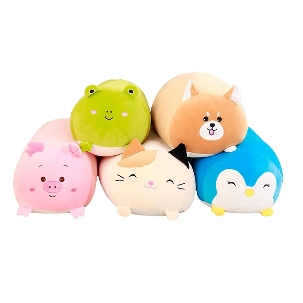Soft Animal Plush Pillow 28/60cm (11/23.6 Inches) – Cat, Pig, Dog, Frog