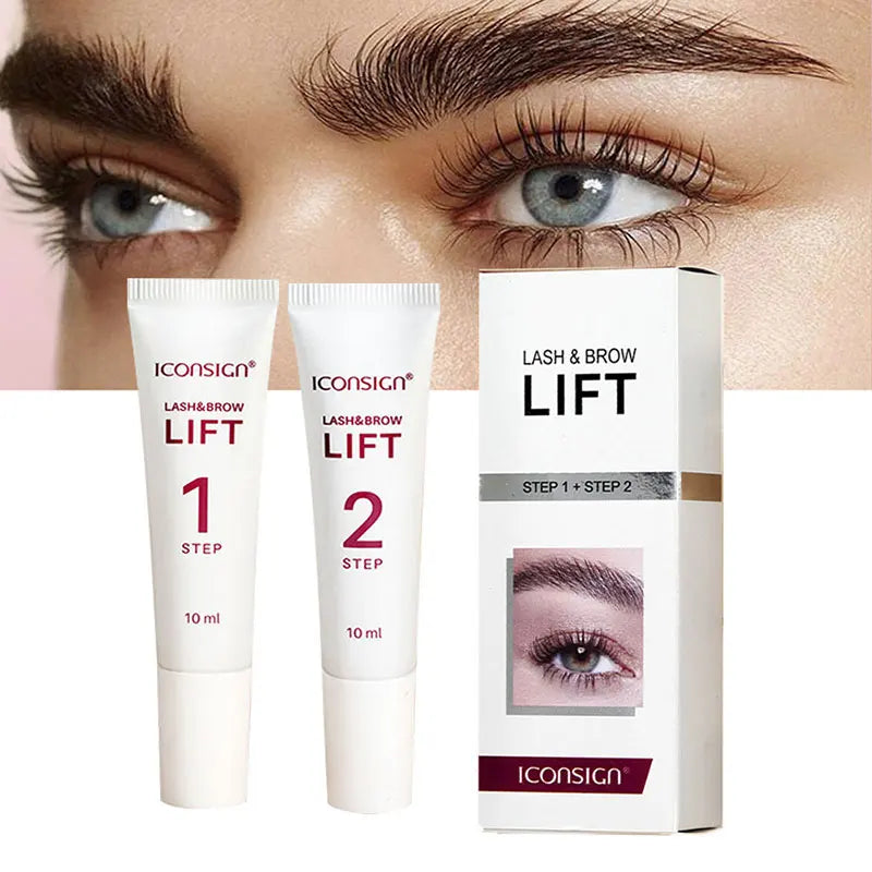 2Pcs 10ml Lash Lift Kit Brow Lamination Lashes Perm Lotion Tube Step 1 and 2 Fixation Setting 8-12Minutes Lifting Eyelash Tool