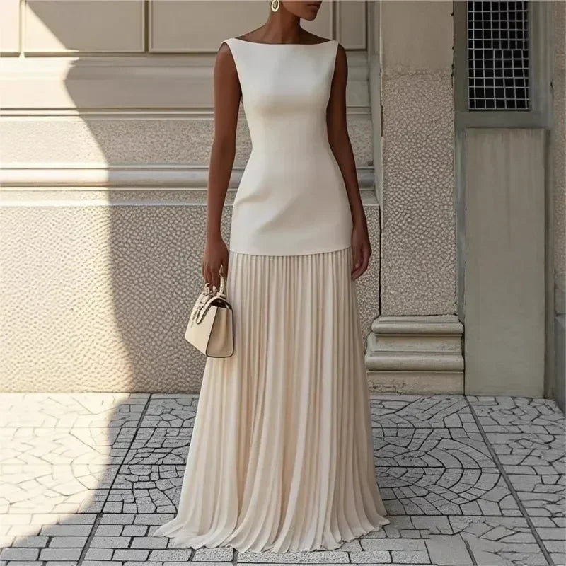 Women's Strapless Long Prom Dress Elegant Wedding Dress Casual Loose Ruched Maxi Dress Floor Length Elegant Evening Dress