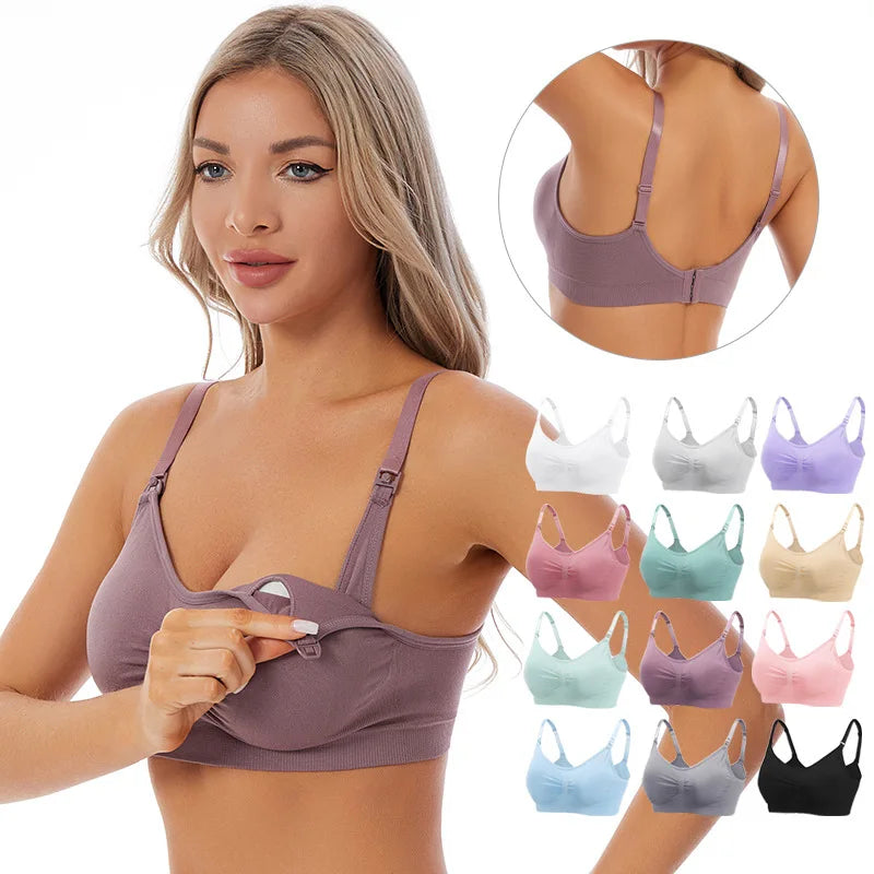 High Quality Maternity Nursing Bras Cotton Breastfeeding Pregnant Underwear Seamless Large Size Breathable Bra Push Up