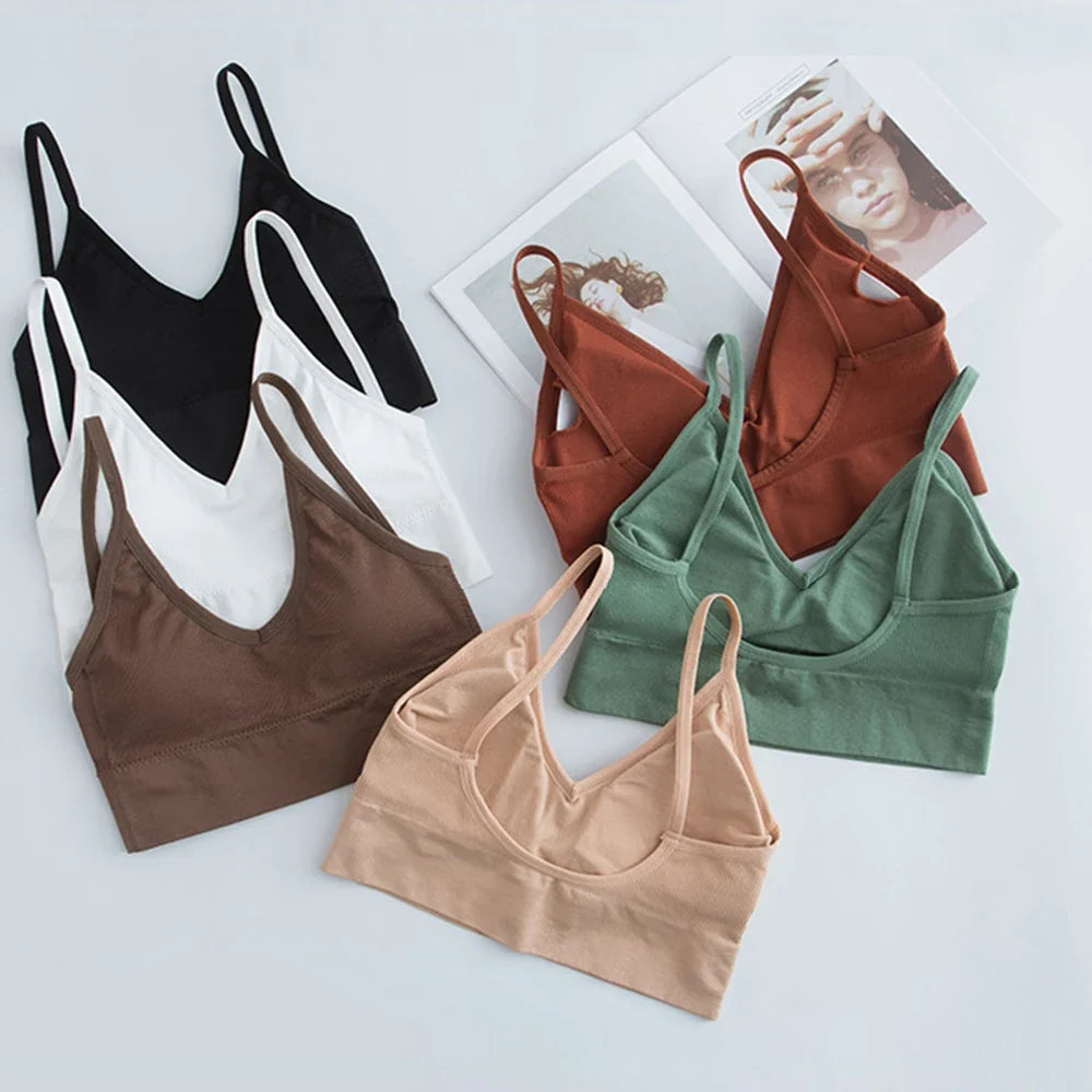 Women's Bra Tube Top Crop Top Female Seamless Back Outdoor Sports Underwear Bra For Women Cotton Female Bra Tops Brassiere