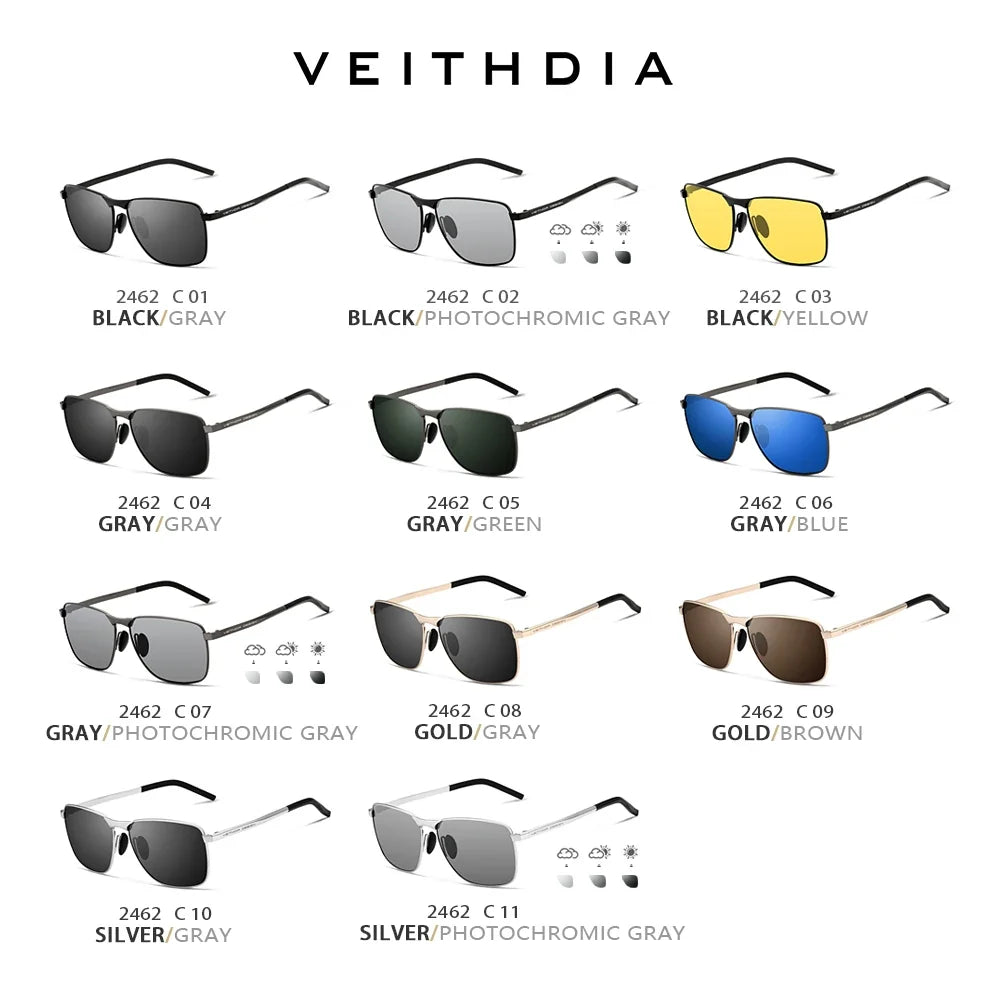 VEITHDIA V2462 Polarized UV400 Vintage Sports Sunglasses