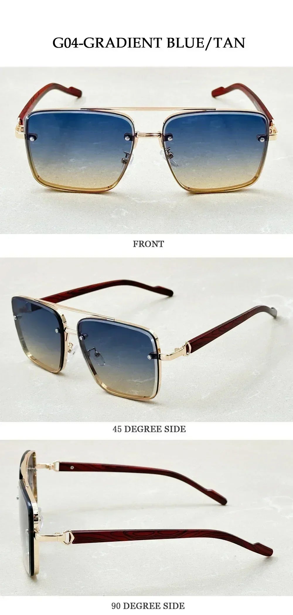 New Square Sunglasses For Men Vintage Outdoor Sunglasses Oculos Designer Wooden Glasses Sunscreen Sun Lentes Dropshipping Gafas
