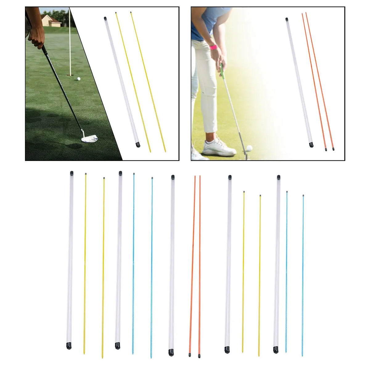 Essential Golf Training Tool Alignment Sticks & Storage Bag